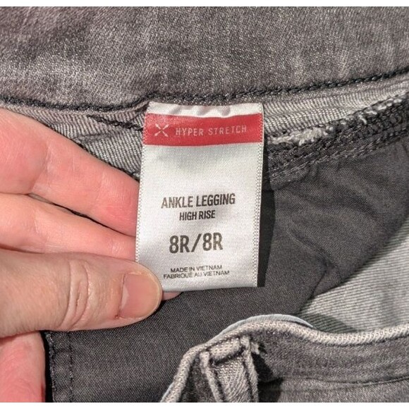 Express Leggings 8 Women's Black High Rise Ankle Length Soft Denim Stretch - Picture 6 of 7